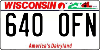 WI license plate 640OFN