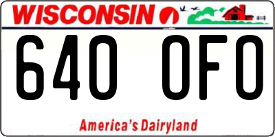 WI license plate 640OFO