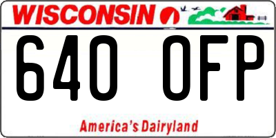 WI license plate 640OFP