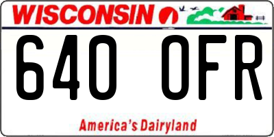WI license plate 640OFR