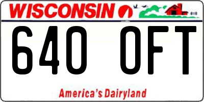 WI license plate 640OFT