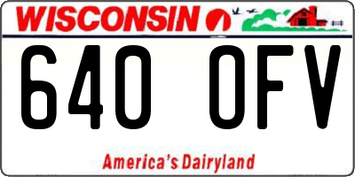 WI license plate 640OFV
