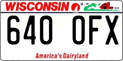 WI license plate 640OFX