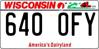 WI license plate 640OFY