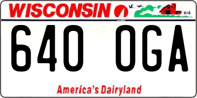 WI license plate 640OGA