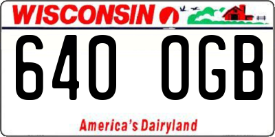 WI license plate 640OGB