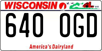 WI license plate 640OGD