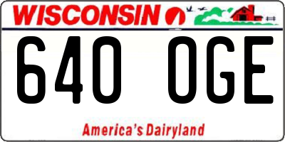 WI license plate 640OGE