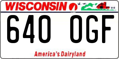 WI license plate 640OGF
