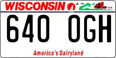 WI license plate 640OGH