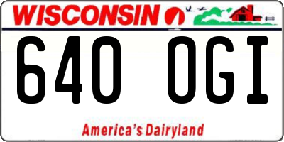 WI license plate 640OGI