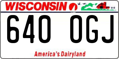 WI license plate 640OGJ