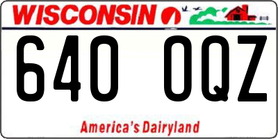 WI license plate 640OQZ