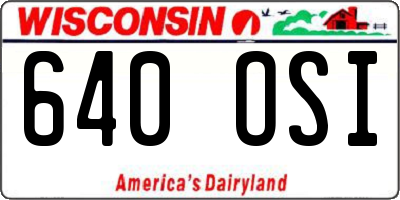 WI license plate 640OSI
