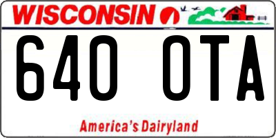 WI license plate 640OTA