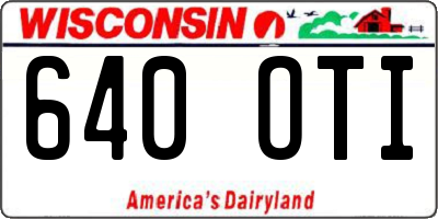 WI license plate 640OTI