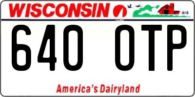 WI license plate 640OTP