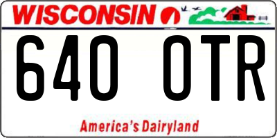 WI license plate 640OTR
