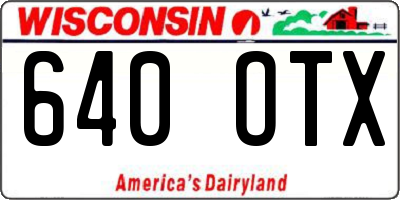 WI license plate 640OTX