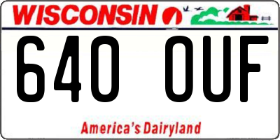 WI license plate 640OUF