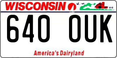 WI license plate 640OUK