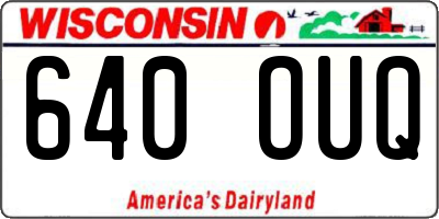 WI license plate 640OUQ