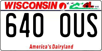 WI license plate 640OUS