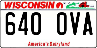 WI license plate 640OVA