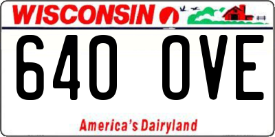WI license plate 640OVE