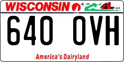 WI license plate 640OVH