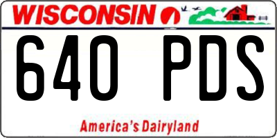 WI license plate 640PDS