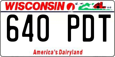 WI license plate 640PDT