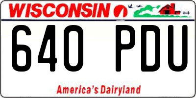 WI license plate 640PDU