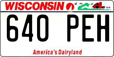WI license plate 640PEH