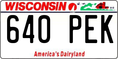 WI license plate 640PEK