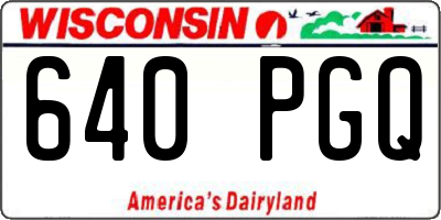 WI license plate 640PGQ
