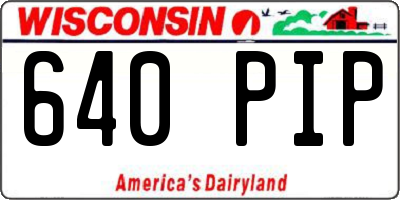 WI license plate 640PIP