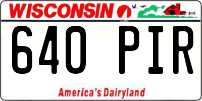 WI license plate 640PIR