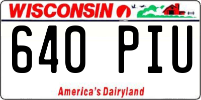 WI license plate 640PIU