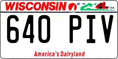 WI license plate 640PIV