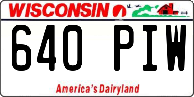 WI license plate 640PIW