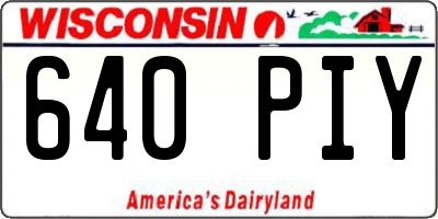 WI license plate 640PIY