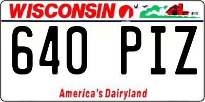 WI license plate 640PIZ