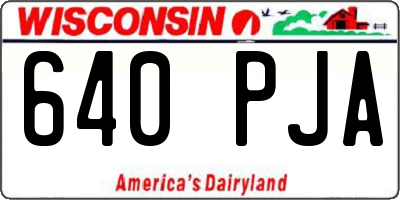 WI license plate 640PJA