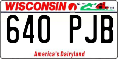 WI license plate 640PJB