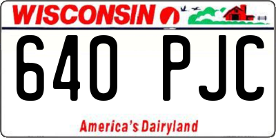 WI license plate 640PJC