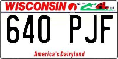 WI license plate 640PJF