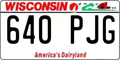 WI license plate 640PJG