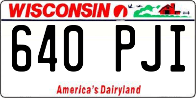 WI license plate 640PJI
