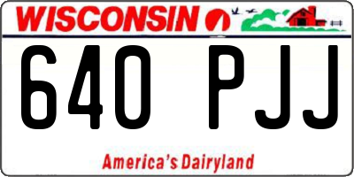 WI license plate 640PJJ